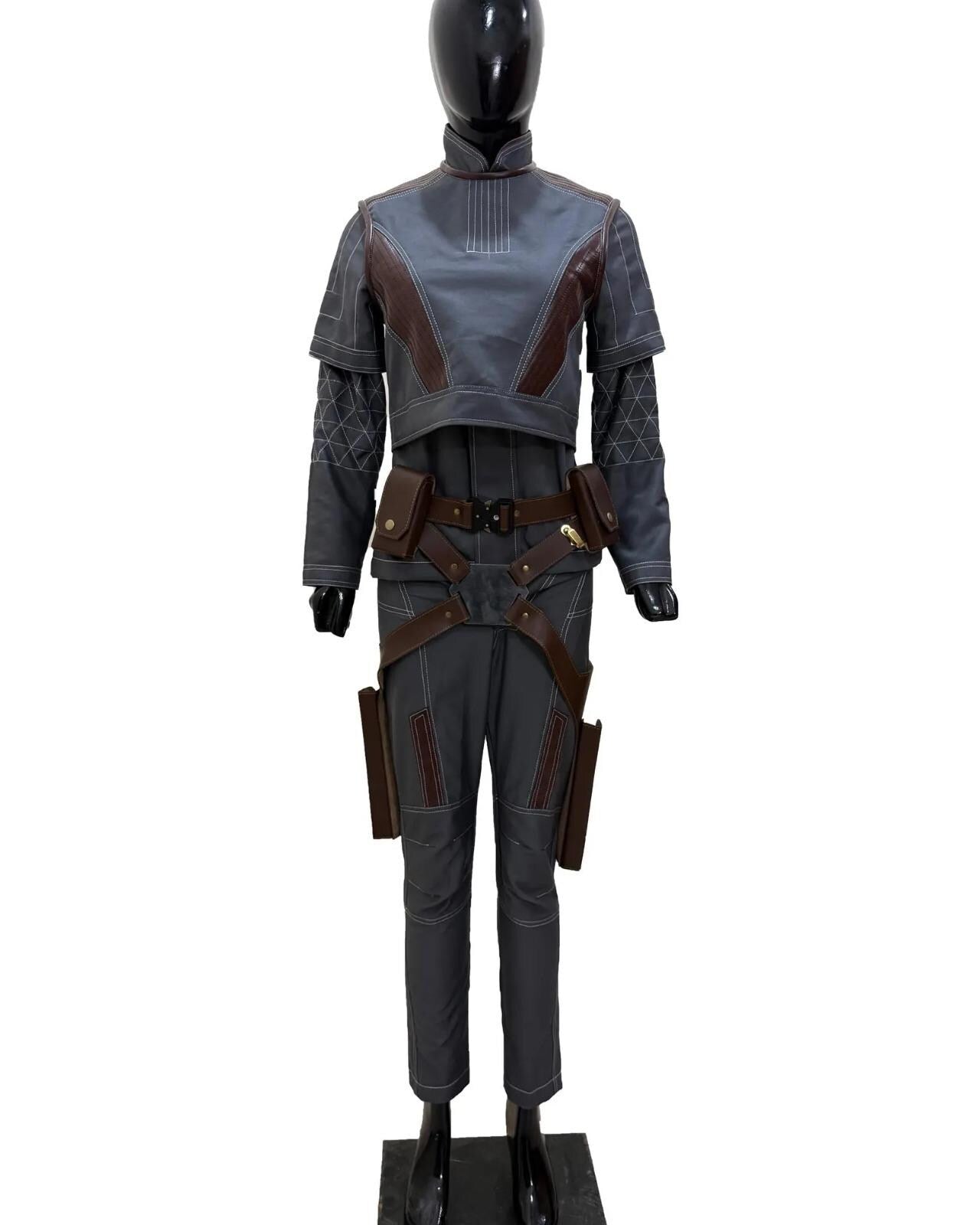 Mandalorian Star Wars Bo-Katan Kryze Cosplay Costume | Katee Sackhoff Armor Suit with Vest & Belt | 4-Piece Set