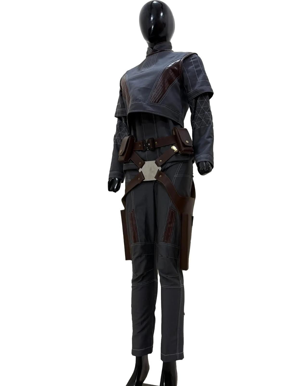 Mandalorian Star Wars Bo-Katan Kryze Cosplay Costume | Katee Sackhoff Armor Suit with Vest & Belt | 4-Piece Set