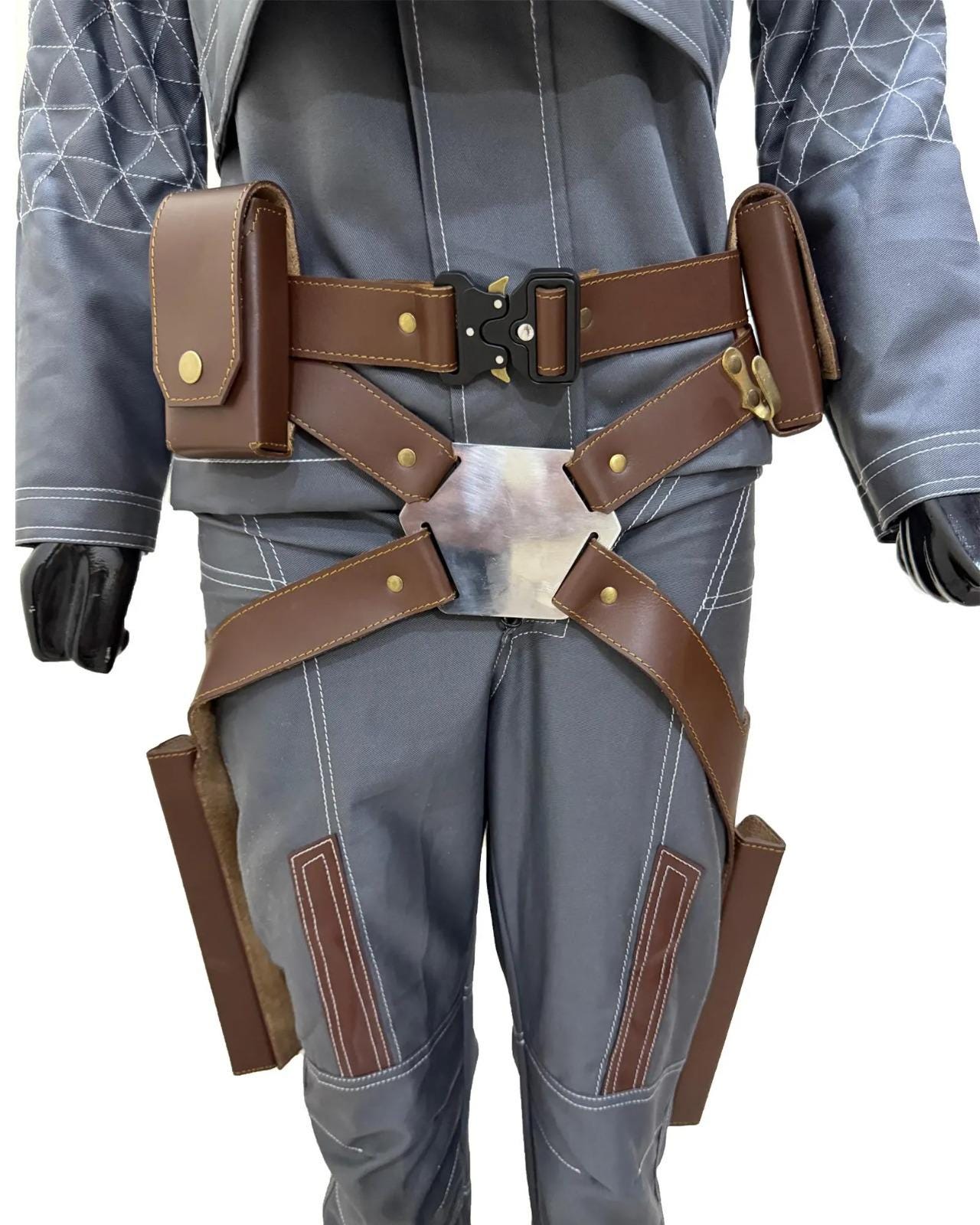Mandalorian Star Wars Bo-Katan Kryze Cosplay Costume | Katee Sackhoff Armor Suit with Vest & Belt | 4-Piece Set