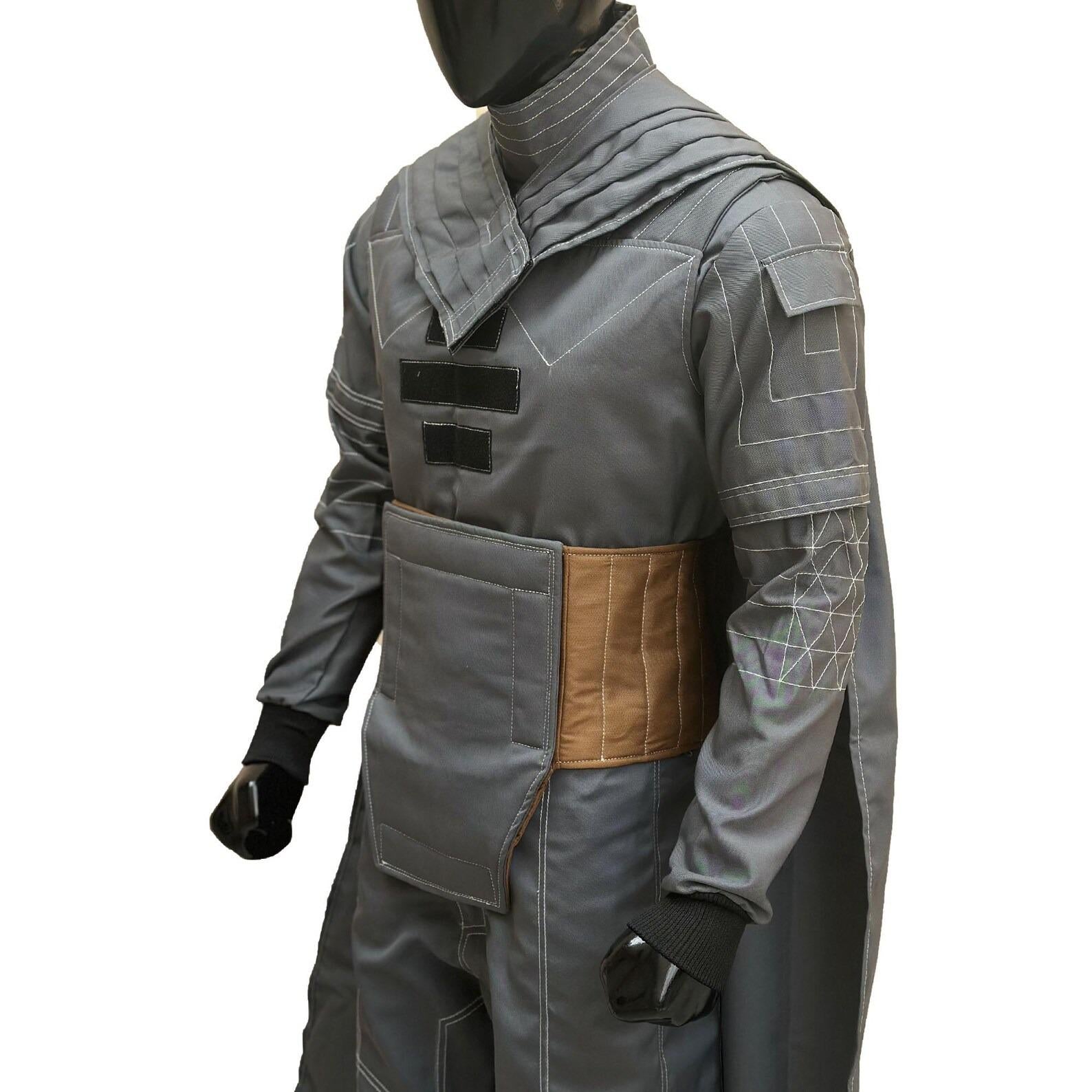 Mandalorian Star Wars Din Djarin Cosplay Flight Suit – 5 Piece Beskar Bounty Hunter Costume Outfit in Grey | Comic Con & Halloween