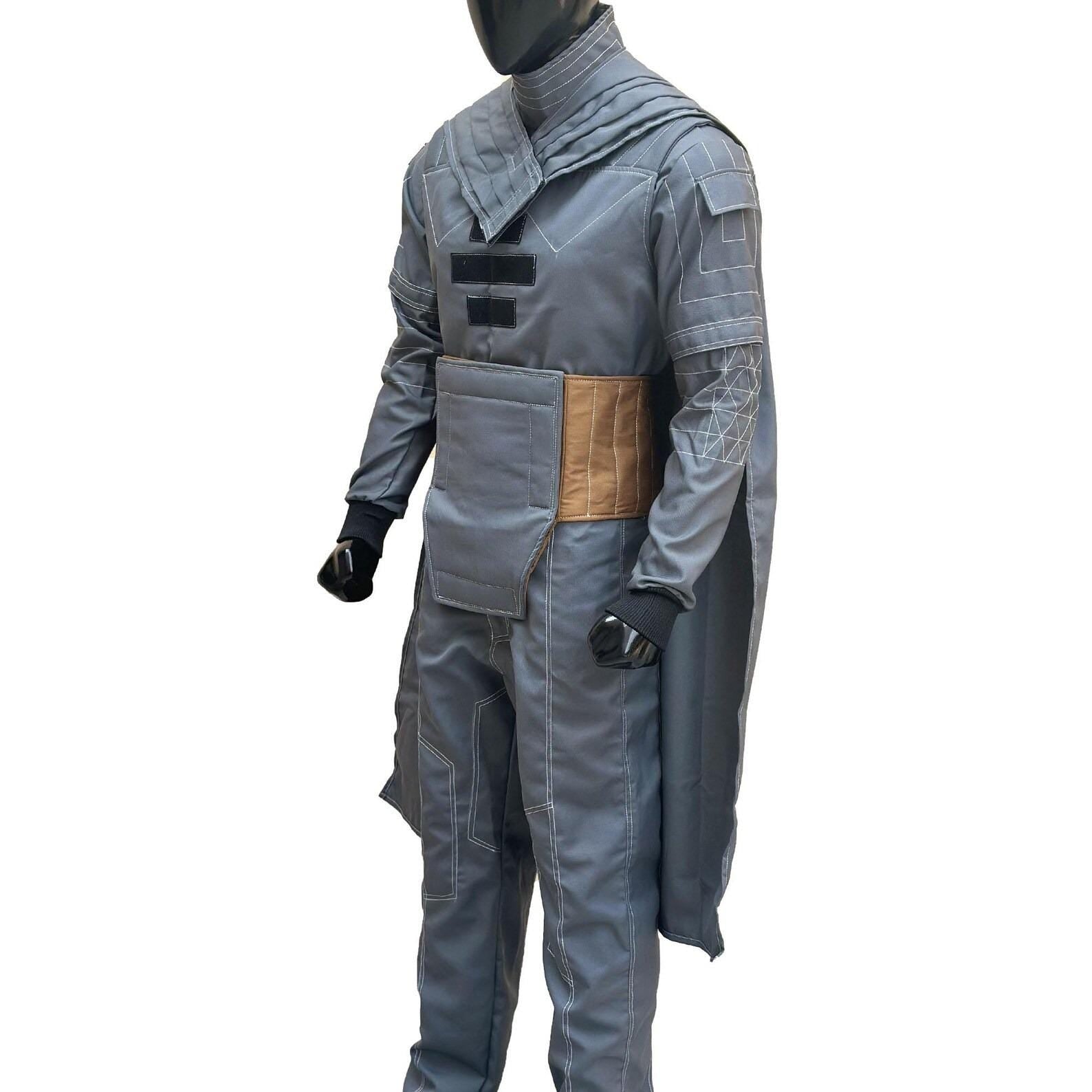 Mandalorian Star Wars Din Djarin Cosplay Flight Suit – 5 Piece Beskar Bounty Hunter Costume Outfit in Grey | Comic Con & Halloween