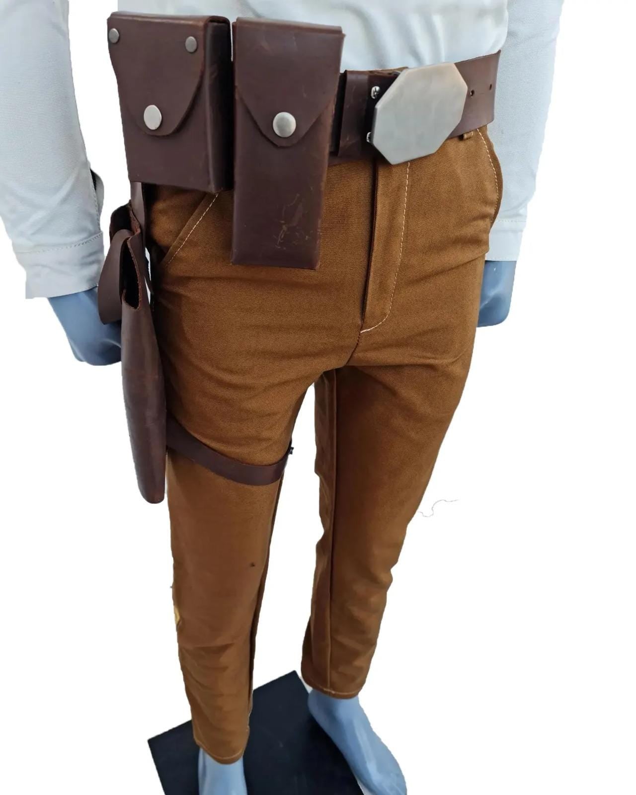Han Solo Inspired Costume Pants with Shirt & Belt – Star Wars Cosplay Outfit for Men