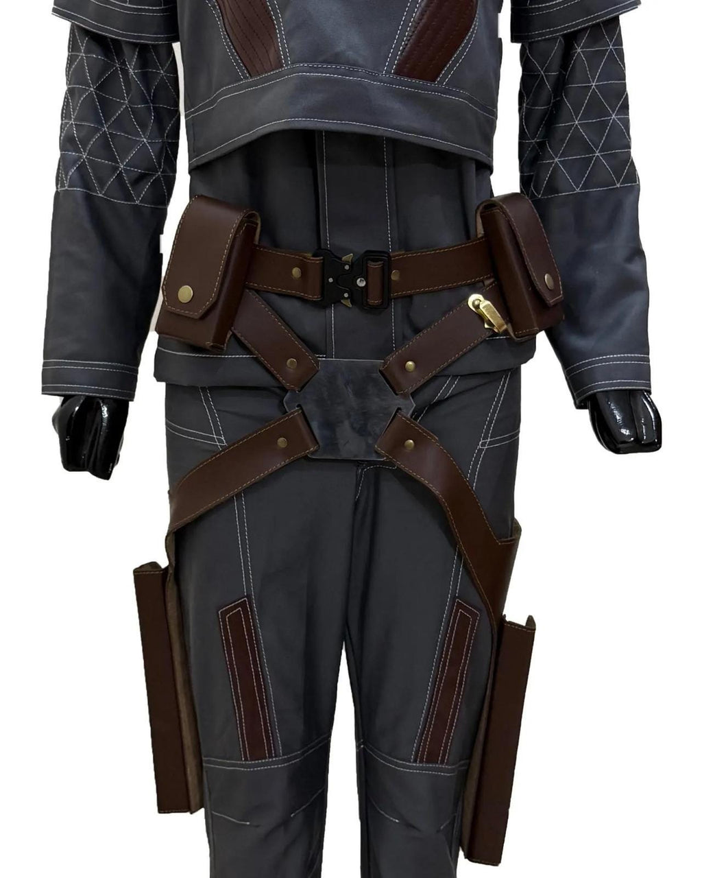 Mandalorian Star Wars Bo-Katan Kryze Cosplay Costume | Katee Sackhoff Armor Suit with Vest & Belt | 4-Piece Set