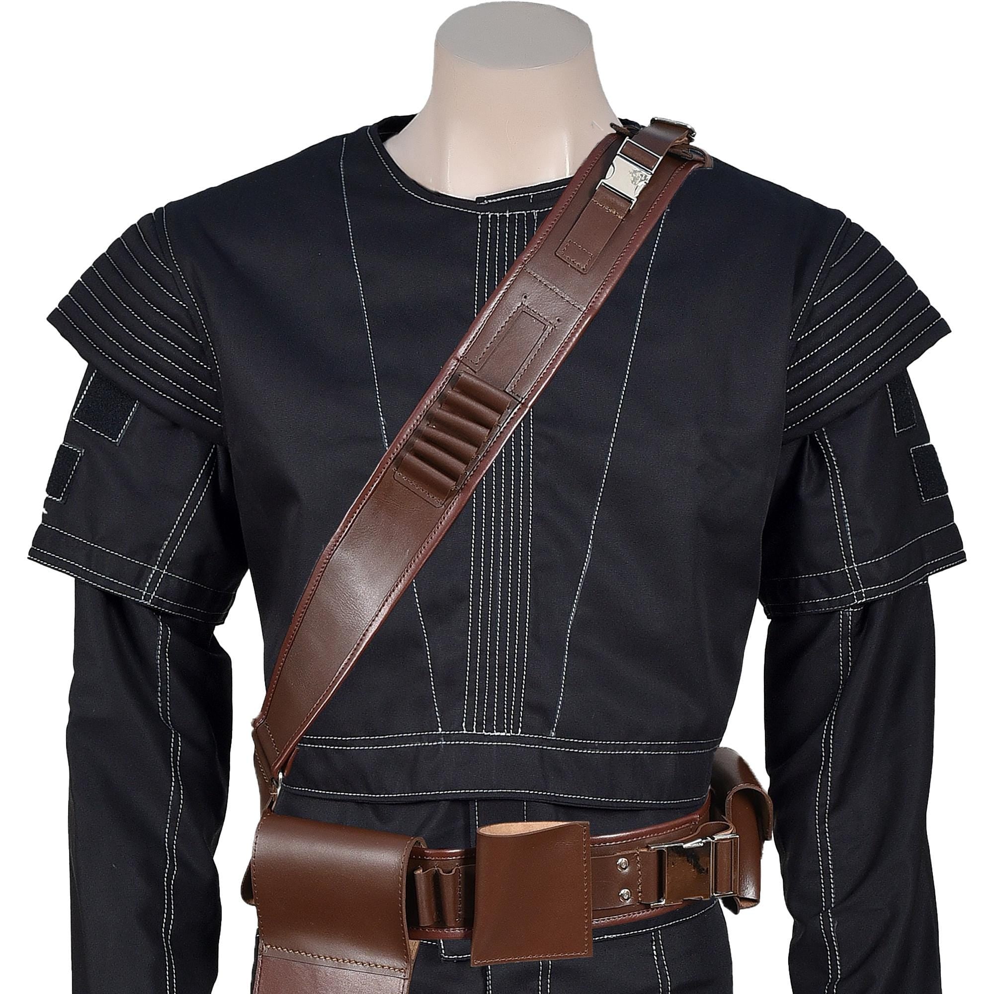 Mandalorian Black Bounty Hunter Flight Suit with Vest and Belt – 4-Piece Book of Boba Fett Cosplay Costume
