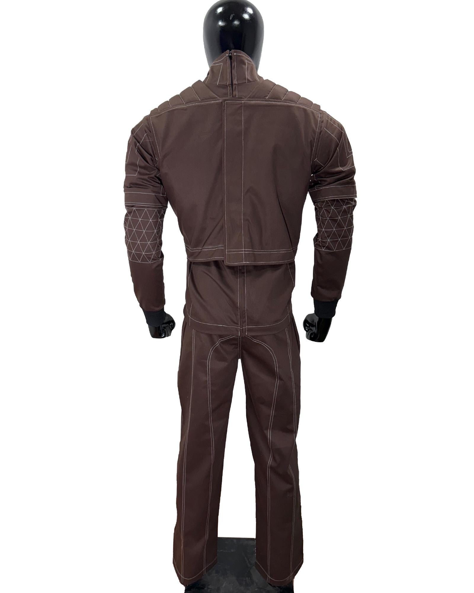 Din Djarin Beskar Flight Suit | Brown Mandalorian Star Wars Cosplay Costume | Custom Bounty Hunter Outfit