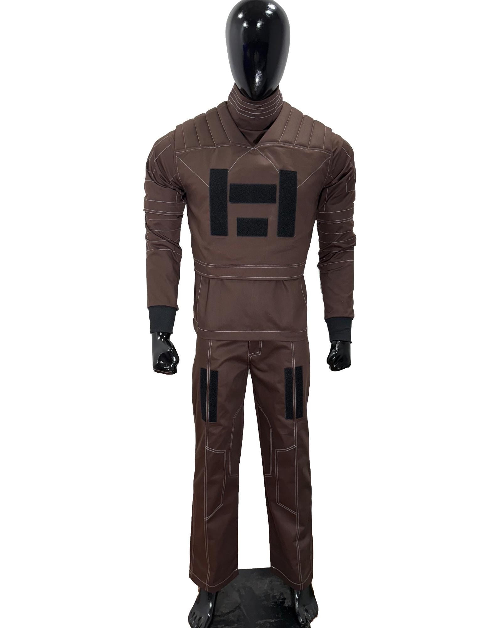 Din Djarin Beskar Flight Suit | Brown Mandalorian Star Wars Cosplay Costume | Custom Bounty Hunter Outfit