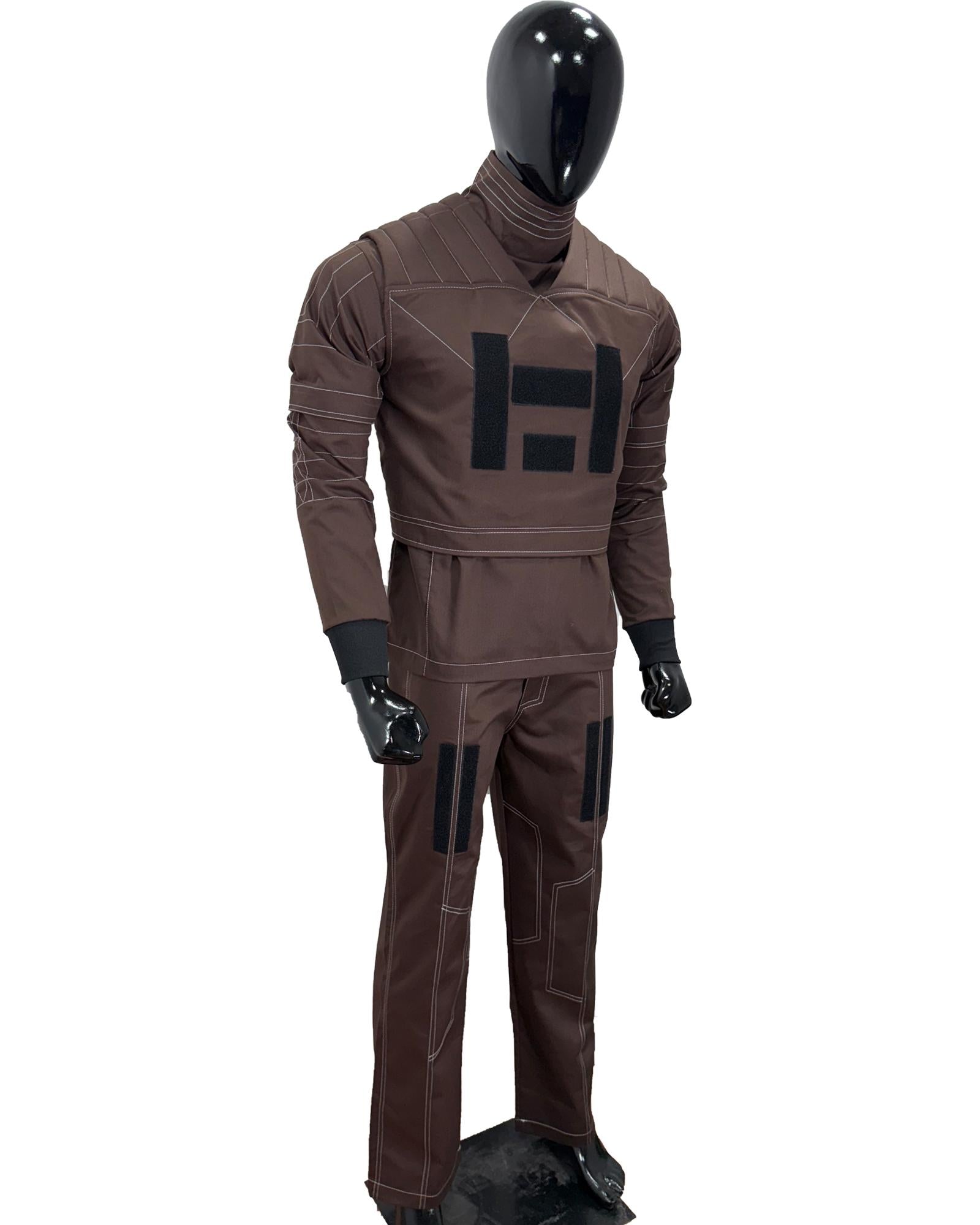 Din Djarin Beskar Flight Suit | Brown Mandalorian Star Wars Cosplay Costume | Custom Bounty Hunter Outfit