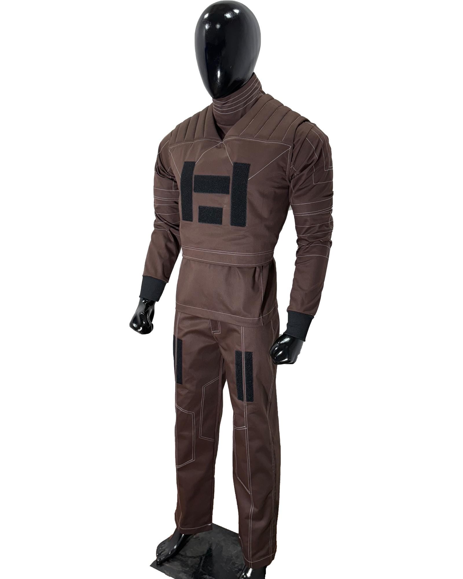 Din Djarin Beskar Flight Suit | Brown Mandalorian Star Wars Cosplay Costume | Custom Bounty Hunter Outfit